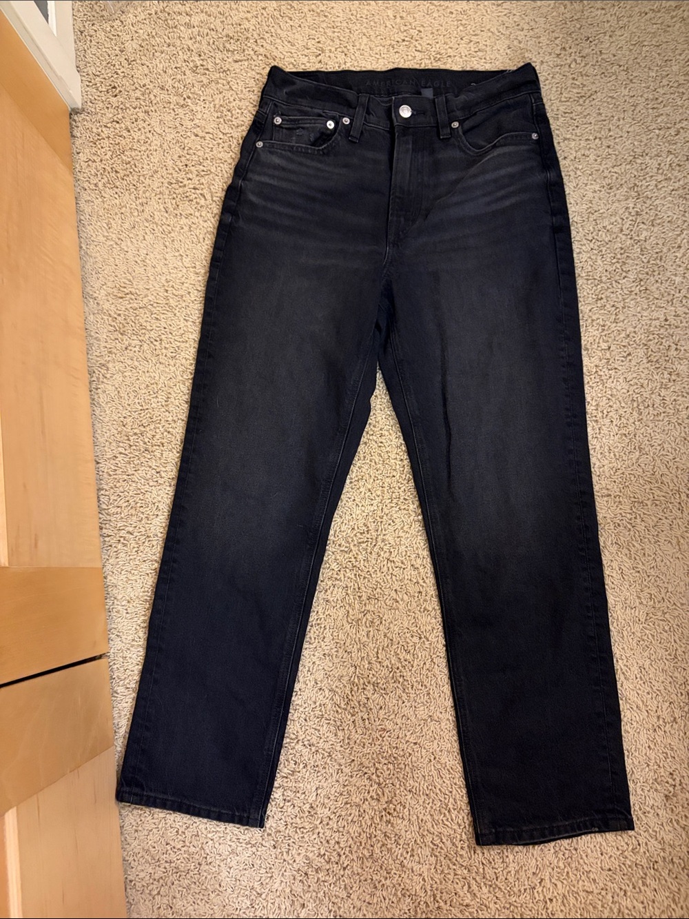 American Eagle Outfitters Men's Black Straight Jeans